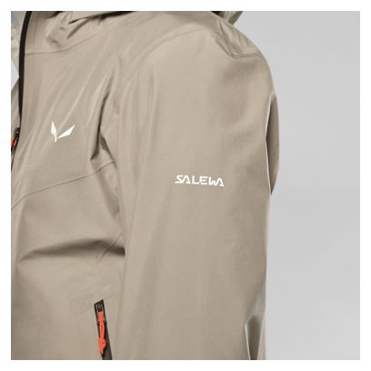 Chaqueta impermeable Salewa Puez Gore-Tex 3L Beige para hombre