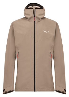 Chaqueta impermeable Salewa Puez Gore-Tex 3L Beige para hombre