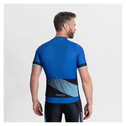 Maillot Manches Courtes Velo Rogelli Groove - Homme - Bleu