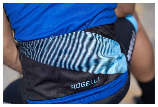 Maillot Manches Courtes Velo Rogelli Groove - Homme - Bleu