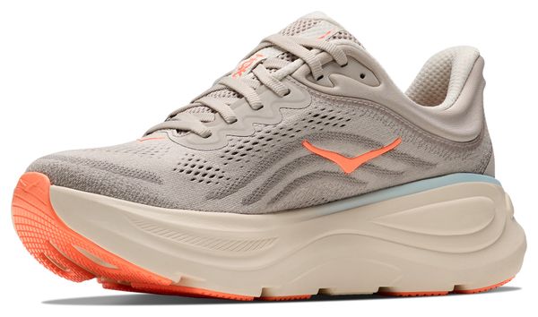 Hoka Bondi 9 hardloopschoenen grijs/koraal voor dames