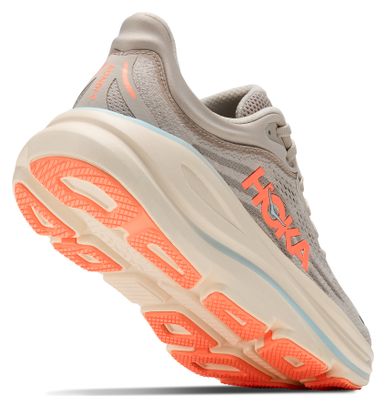 Hoka Bondi 9 hardloopschoenen grijs/koraal voor dames