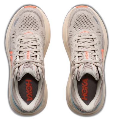 Hoka Bondi 9 hardloopschoenen grijs/koraal voor dames