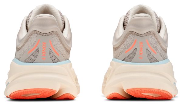 Hoka Bondi 9 hardloopschoenen grijs/koraal voor dames