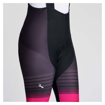 Cuissard Long à Bretelles avec Chamois Vélo Rogelli Stryde Femme Noir/Gris/Rose