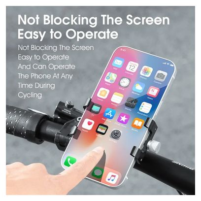 Support de téléphone de vélo en alliage d'aluminium noir