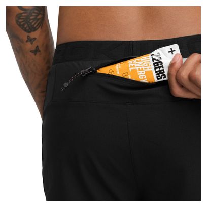 Short double couche trail running homme Randonnée Overland Black Noir