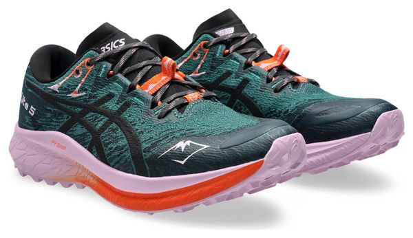 Chaussures Trail Asics Fuji Lite 5 Vert/Rose Femme