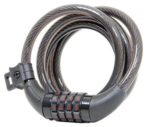 Massi Panther Spiral Cable Lock 10x1500mm Grey
