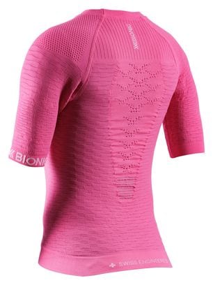 Maillot manches courtes X-Bionic Effektor Rose Néon/Blanc Femme