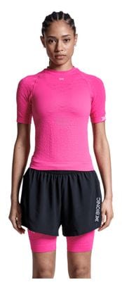 Maillot manches courtes X-Bionic Effektor Rose Néon/Blanc Femme