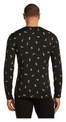 Baselayer Icebreaker Merino 200 Oasis Snow Day Noir Homme