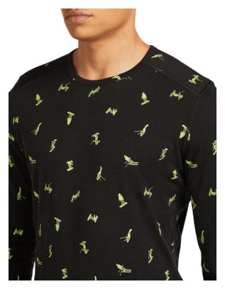 Baselayer Icebreaker Merino 200 Oasis Snow Day Noir Homme