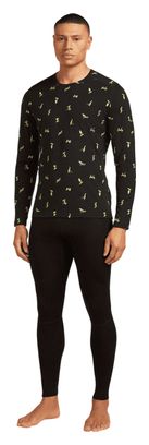 Baselayer Icebreaker Merino 200 Oasis Snow Day Noir Homme