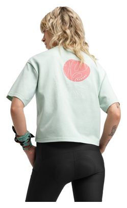 T-shirt ample manches courtes cyclotourisme femme Cyclisme Reef Light Green Vert