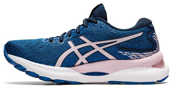 Asics Gel Nimbus 24 Running Shoes Blue Pink Women