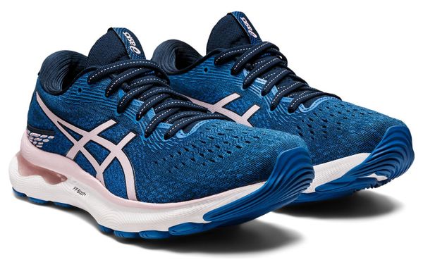 Asics Gel Nimbus 24 Running Shoes Blue Pink Women