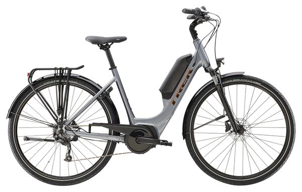 Vélo de Ville Électrique Trek Verve+ 1 Lowstep DT Shimano Tourney/Altus 8V 400 Wh Gris 2023