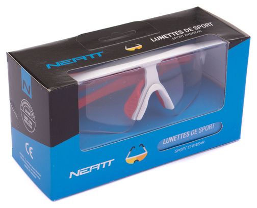 Pair of Neatt White Red Glasses - Transparent Lens