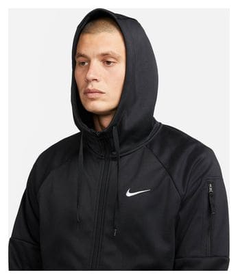 Sudadera con capucha negra Nike Therma para hombre