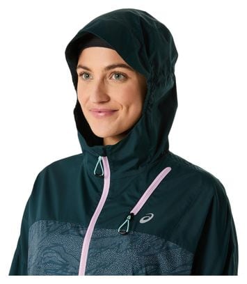 Veste coupe-vent Asics Fujitrail Packable Vert/Rose Femme