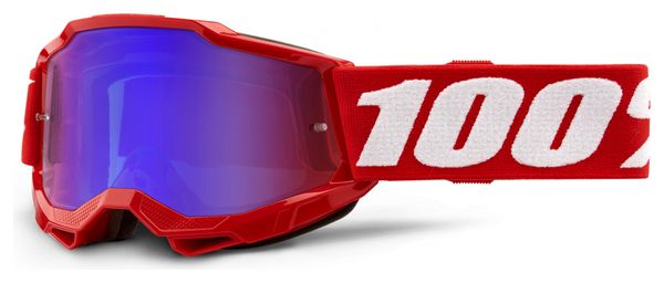 Maschera 100% ACCURI 2 | Rosso | Specchio bambino con occhiali rossi / blu