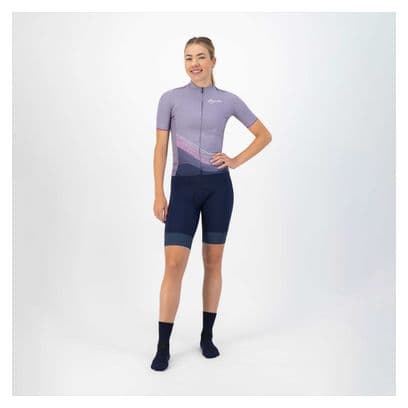 Maillot Manches Courtes Velo Rogelli Peace - Femme - Violet/Rose