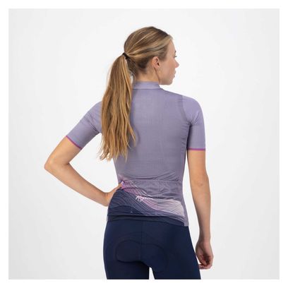 Maillot Manches Courtes Velo Rogelli Peace - Femme - Violet/Rose