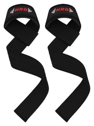 NRG fitness Sangles de levage - Sangles de soulevé de terre - Noir Deluxe