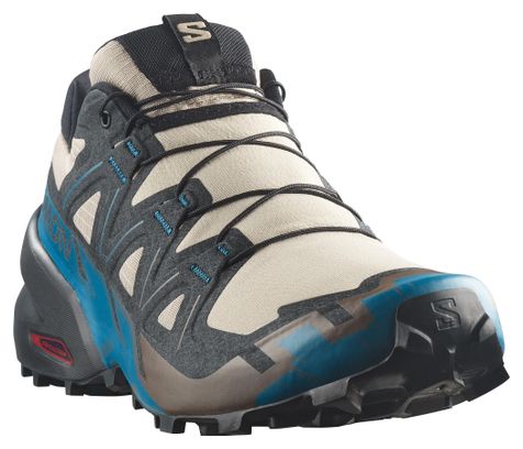 Salomon Speedcross 6 Men's Trail Running Shoes - Beige/Blue