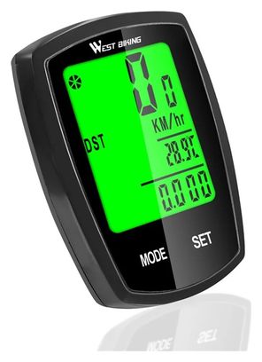 Compteur de Vélo Numérique LED Vitesse Chronomètre noir