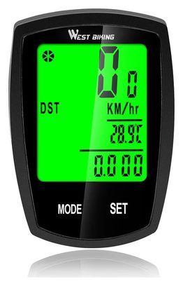 Compteur de Vélo Numérique LED Vitesse Chronomètre noir