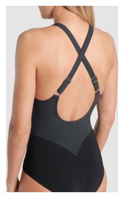 Traje de baño para mujer Arena Shapewear Silvia Negro/Gris