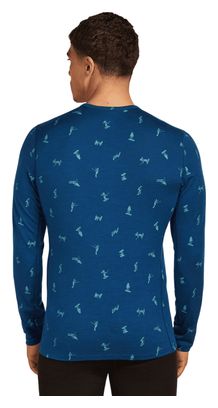 Uomo Baselayer Icebreaker Merino 200 Oasis Snow Day Blu