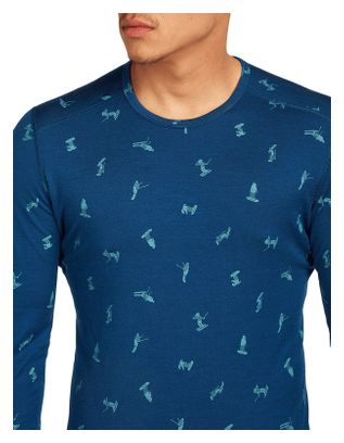Uomo Baselayer Icebreaker Merino 200 Oasis Snow Day Blu