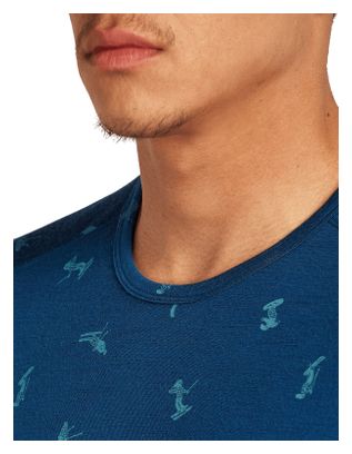 Uomo Baselayer Icebreaker Merino 200 Oasis Snow Day Blu