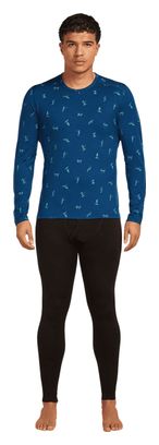 Uomo Baselayer Icebreaker Merino 200 Oasis Snow Day Blu