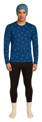 Uomo Baselayer Icebreaker Merino 200 Oasis Snow Day Blu