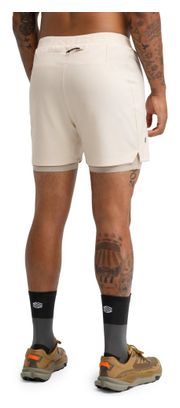 Short double couche trail running homme Randonnée Overland Stone Beige