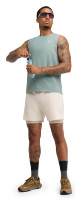 Short double couche trail running homme Randonnée Overland Stone Beige