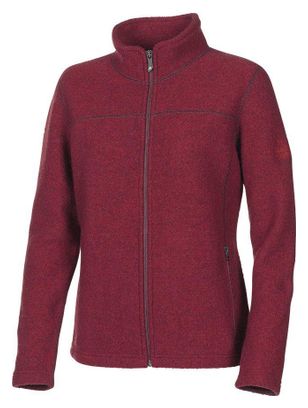 Ivanhoe cardigan en laine entièrement zippé pour femmes Beata Deep Red - Rouge