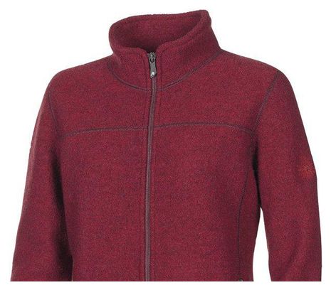 Ivanhoe cardigan en laine entièrement zippé pour femmes Beata Deep Red - Rouge