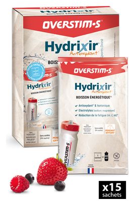 Boisson Énergétique Overstim.s Hydrixir Antioxydant Fruits Rouge 42g x15