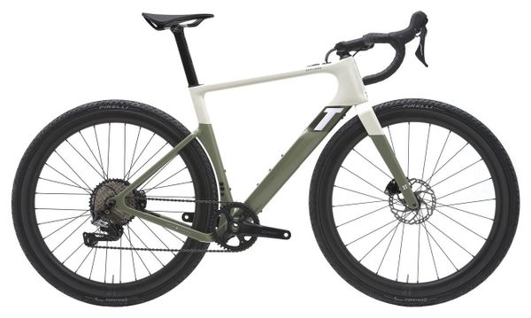 Produit Reconditionné - Gravel Bike Électrique 3T Exploro RaceMax Boost Dropbar Shimano GRX 11V 250 Wh 700 mm Blanc Satin Vert Kaki 2022