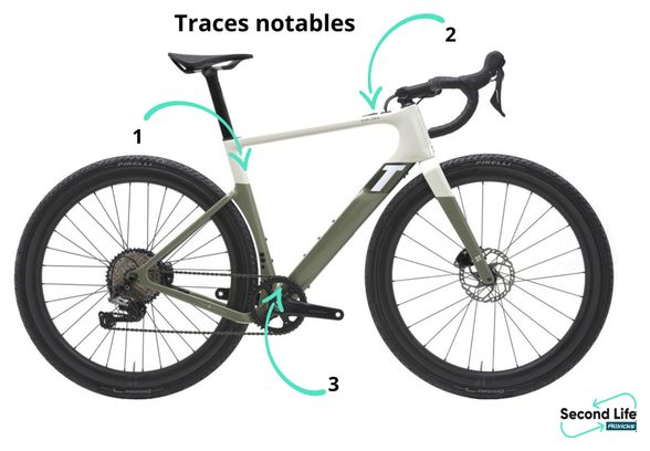 Refurbished product - Gravel Bike Électrique 3T Exploro RaceMax Boost Dropbar Shimano GRX 11V 250 Wh 700 mm Blanc Satin Vert Kaki 2022
