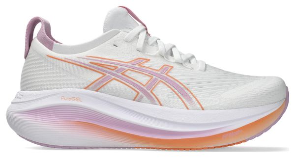 Chaussures Running Asics Gel-Nimbus 27 Blanc/Violet/Orange Femme