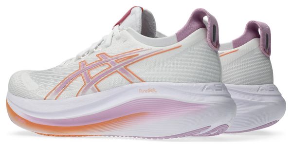 Chaussures Running Asics Gel-Nimbus 27 Blanc/Violet/Orange Femme