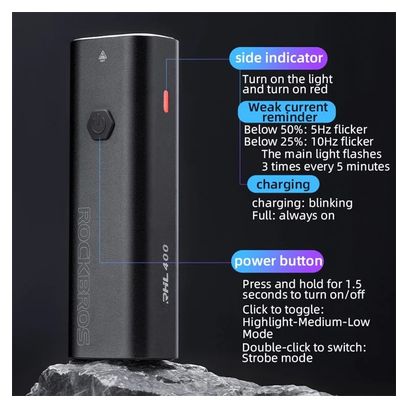 Lampe frontale de vélo LED rechargeable USB ultra-lumineuse