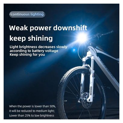 Lampe frontale de vélo LED rechargeable USB ultra-lumineuse