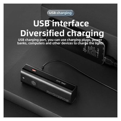 Lampe frontale de vélo LED rechargeable USB ultra-lumineuse